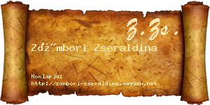 Zámbori Zseraldina névjegykártya